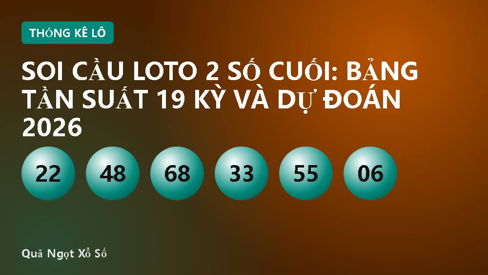 Soi cầu loto 2 số cuối: Bảng tần suất 19 kỳ và dự đoán 2026